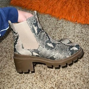 Target snake print lug booties!